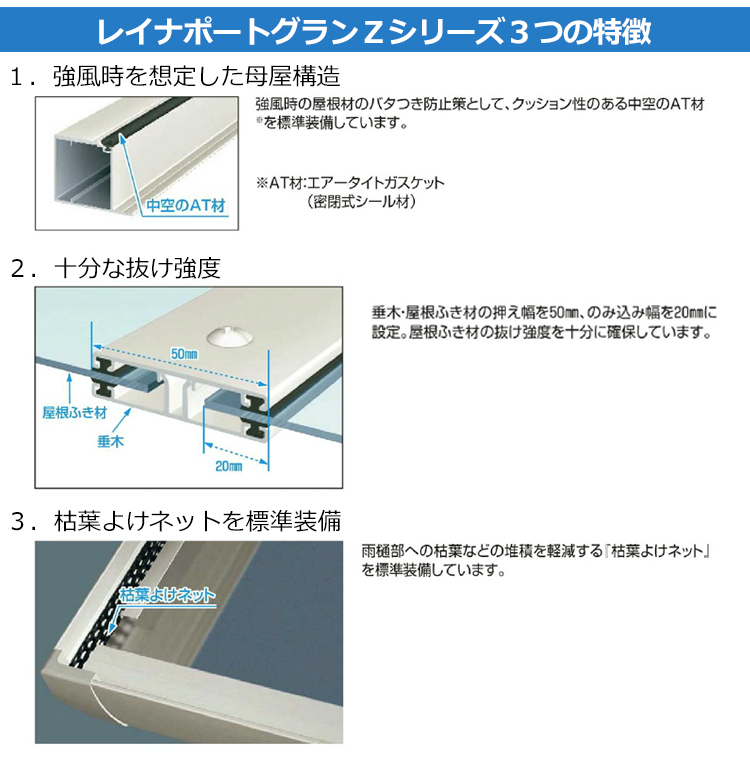 廃盤 YKKAP 耐風圧カーポート レイナツインポートグランZ サイドパネル